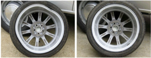 A wheel shop repair has made an old set of wheels look new