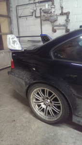 E46 M3 with Mitsubishi Evolution Rear Spoiler