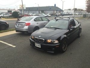 Carbon Black E46 M3 and Ice Silver Subaru WRX
