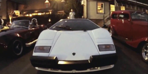 White Lamborghini Countach at Katie's Cars and Coffee