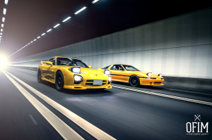 Mazda RX-7 FD and Toyota Supra Turbo in Tunnel, photo by OFIMBlog