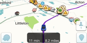 Waze map display