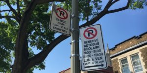 Montreal no parking signs