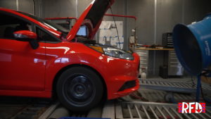 Red Ford Fiesta ST on Dyno