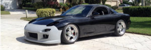 Black FD RX-7 on Fikse wheels